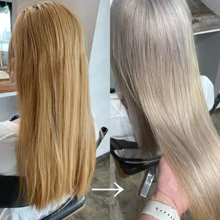 ロング カラー ハイトーン/レイヤー /ケアブリーチ石川治のヘアスタイル