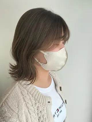 ミディアム カラー haru🌘レイヤー ･ウルフ/川崎のヘアスタイル