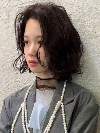 ショート パーマ Glimpse中津店 髪質改善/マツエクのヘアスタイル