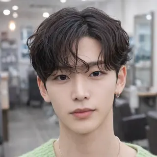 メンズ 表参道フェザーパーマ ニュアンスパーマのヘアスタイル