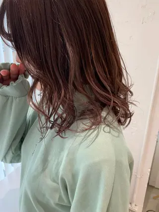 ミディアム カラー ヘアアレンジ 🫧透明感カラー/ ボブ/小笠原汐海🪽のヘアスタイル