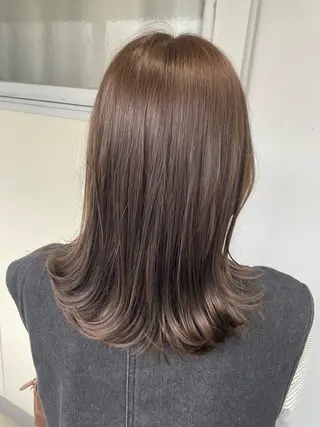 セミロング カラー ヘアアレンジ maoブリーチ無し 似合わせカラーのヘアスタイル