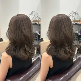 セミロング カラー ヘアアレンジ kei/透明感カラー /ベージュ/髪質改善のヘアスタイル