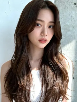 セミロング カラー 韓国レイヤーカット 🫧大阪梅田レイヤーのヘアスタイル