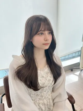 ロング カラー 🎀大竹美侑／顔まわ りカット／レイヤーのヘアスタイル