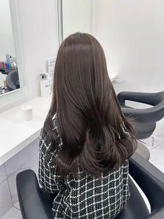 ロング カラー パーマ ヘアアレンジ キッズ ブリーチなしカラー/ ブラウン/レイヤーのヘアスタイル