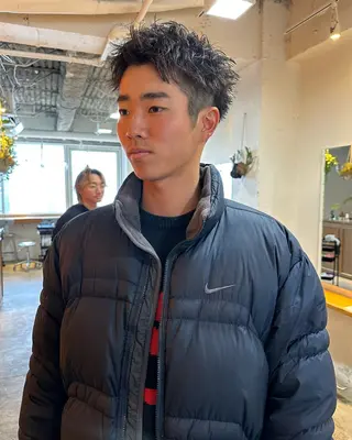 ショート メンズ グランジヘア 無造作ヘアHYUGAのヘアスタイル