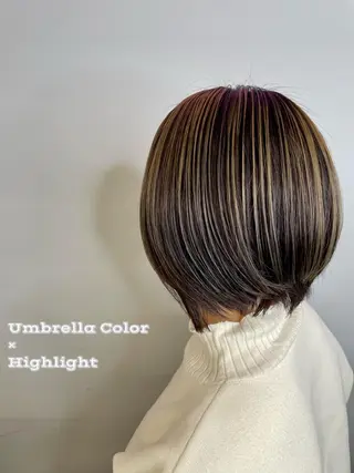 ミディアム カラー ヘアアレンジ 二ヶ月綺麗が続く デザイン/星野六三四のヘアスタイル