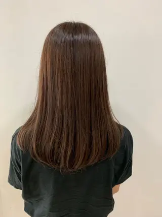 セミロング カラー 脱白髪染め美容師 竹内涼乃のヘアスタイル