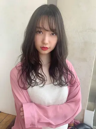 ロング カラー ヘアアレンジ 藤間 帆乃夏（とうまほのかのヘアスタイル