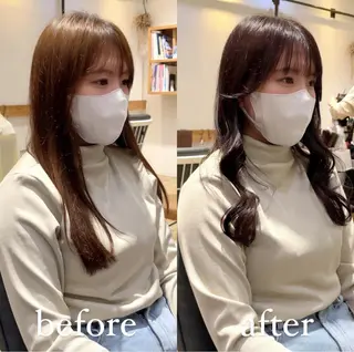 ロング カラー 大人可愛い透明感🌟 小顔・韓国髪🌟野中のヘアスタイル
