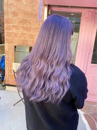 ロング カラー ヘアアレンジ メンズ キッズ 💟Chloe原宿店 🩶ハイトーンのヘアスタイル