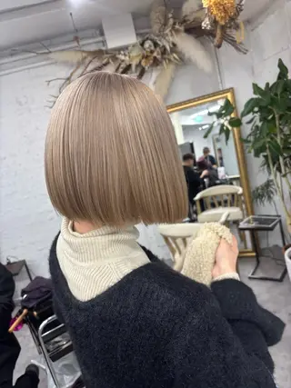 ミディアム カラー ハイトーン/ダブル カラー/akihoのヘアスタイル