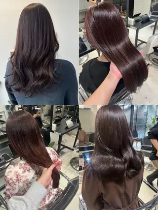 ロング カラー パーマ ヘアアレンジ 透明感/オリーブ/ グレージュ/YUKAのヘアスタイル