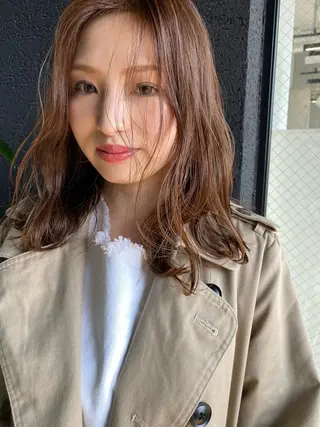 ミディアム カラー パーマ ヘアアレンジ メンズ キッズ ネイル マツエク・マツパ umu.［韓国ヘア /ダウンパーマ］のヘアスタイル