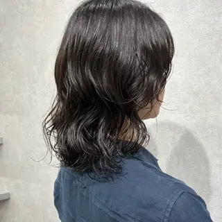 ミディアム パーマ 髪質改善ストレート /暖色カラー🎀🪞のヘアスタイル