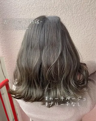 ミディアム 淡色ふんわりhair 新宿satomiのヘアスタイル