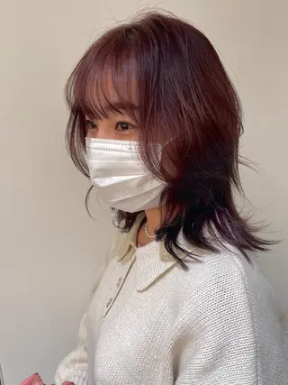 ミディアム カラー 銀座／骨格診断／ ハイトーン／三井遥叶のヘアスタイル