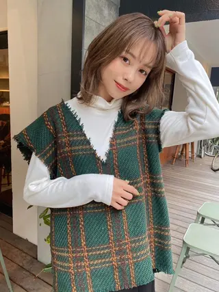 ミディアム 梅田茶屋町 Yutaのヘアスタイル