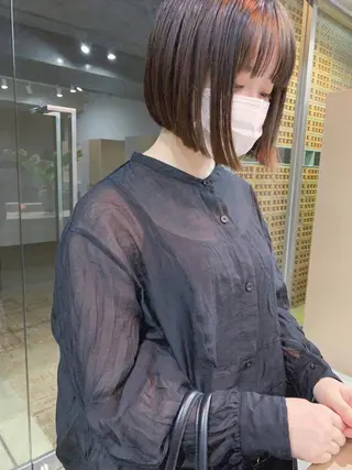 ショート カラー ボブパーマコテ巻き風 パーマNo1深江秀平のヘアスタイル