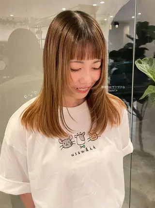 ミディアム 南場 智美のヘアスタイル