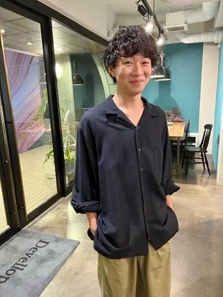 パーマ メンズ 千葉 郁也のヘアスタイル