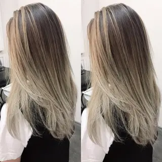 セミロング カラー ヘアアレンジ Mariana/ 鶴原-ハイライトのヘアスタイル