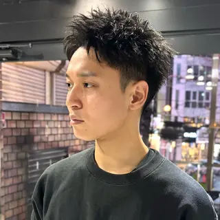ショート メンズ スパイキーショート アメ村【戸兵吏駒】のヘアスタイル