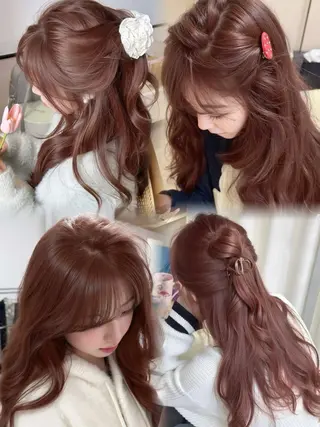 カラー ❤️ブリーチ/暖色/ 韓国レイヤー/優希のヘアスタイル