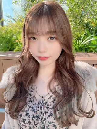 セミロング カラー ヘアアレンジ 顔周りカット/髪質改 善/新宿/畑中稔里のヘアスタイル