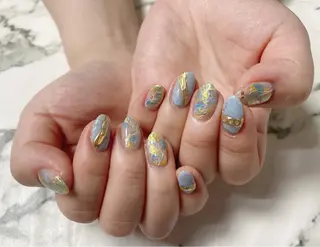 ロング カラー ネイル Q Free nailsのネイルデザイン