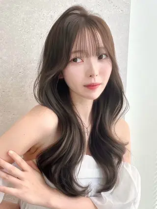 ロング カラー 赤み消し韓国ヘア レイヤー縮毛🤍渡邉のヘアスタイル
