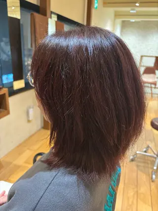 ミディアム カラー おもだか　がく /レディースカットのヘアスタイル