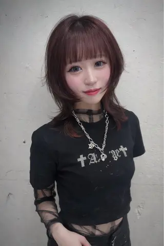 ミディアム カラー ヘアアレンジ 韓国レイヤーカット /韓国トレンドカラーのヘアスタイル