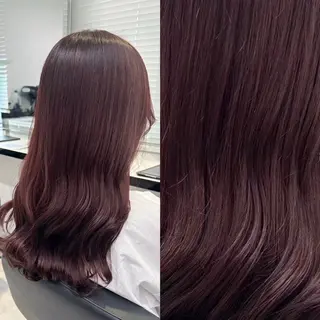 ロング カラー 💗愛され暖色💗 ピンク/レッド💗のヘアスタイル