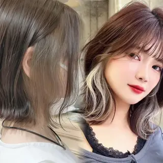 カラー ❤️ブリーチなし💚 ダブルカラー平野実花のヘアスタイル