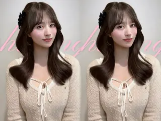 セミロング カラー 海外風レイヤー🎀 新宿MOMOKA🍑のヘアスタイル