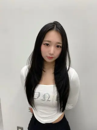 ロング カラー レイヤー/艶カラー /韓国ヘア/高松のヘアスタイル