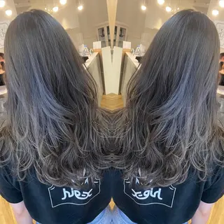 セミロング カラー salowin梅田茶屋町suite所属・ハイトーンヘア/ 島崎　タクミのヘアスタイル