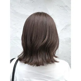 ミディアム カラー パーマ 【透明感カラー✖️ 髪質改善】カナ🌸のヘアスタイル