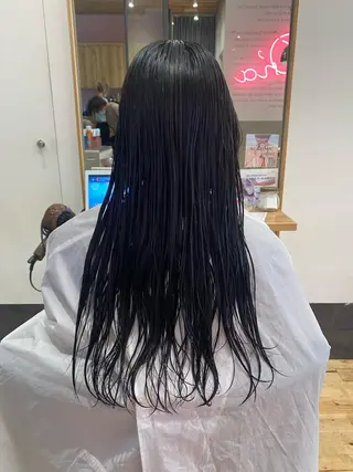 ロング カラー ヘアアレンジ ｱｵﾇﾏﾐﾕ☁️ /ボブ/ハイトーン/のヘアスタイル