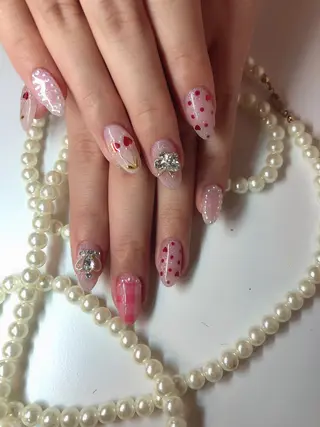 セミロング ネイル 長さ出し専門 nynaのネイルデザイン