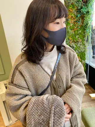 ミディアム カラー パーマ ayaka #パーマ#アレンジのヘアスタイル