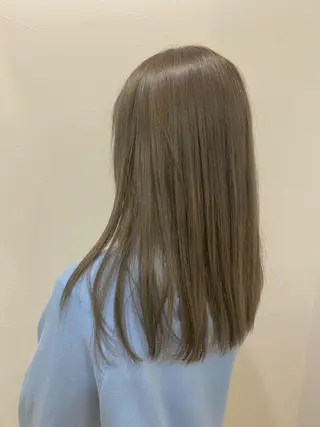 ロング カラー ブリーチなしWカラー /酸性ストレート河本のヘアスタイル