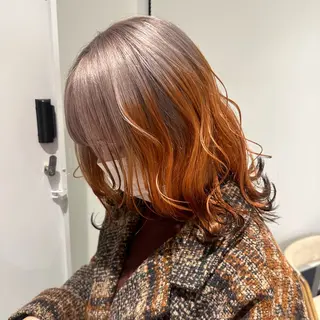 ミディアム カラー デザインカラー/パー マ🦖外岡咲希🦖のヘアスタイル