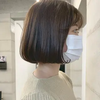 ミディアム カラー 透明感/オリーブ/ グレージュ/YUKAのヘアスタイル