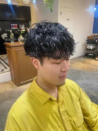 ミディアム パーマ RIN／韓国ヘア レイヤーカットのヘアスタイル