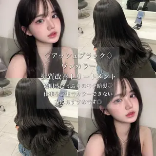 ロング カラー 韓国風艶髪🎀 暖色カラー🤍のヘアスタイル