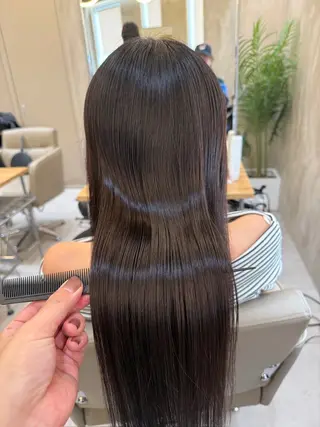 セミロング ✨赤味消しカラー✨ 韓国ヘア/古川恭平のヘアスタイル