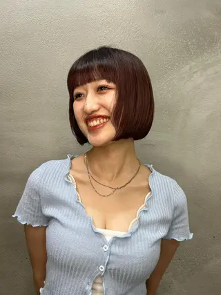 ミディアム カラー ☕️結【suii.】 ボブ/ヘアセット☕️のヘアスタイル